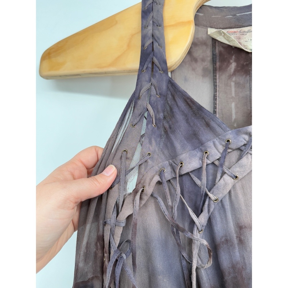 ALLSAINTS Spitalfields Zohra Silk Maxi Dress Jacks Place NWT Sz 12 (us 8)Flawed! - Picture 5 of 12